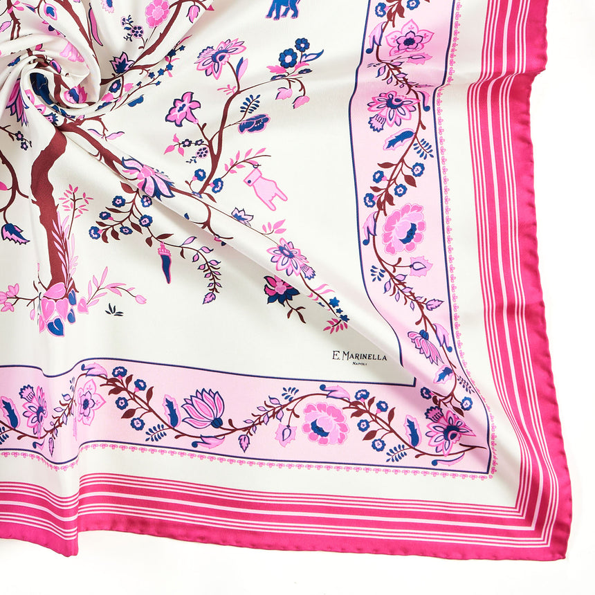 FUCHSIA SILK SCARF 90