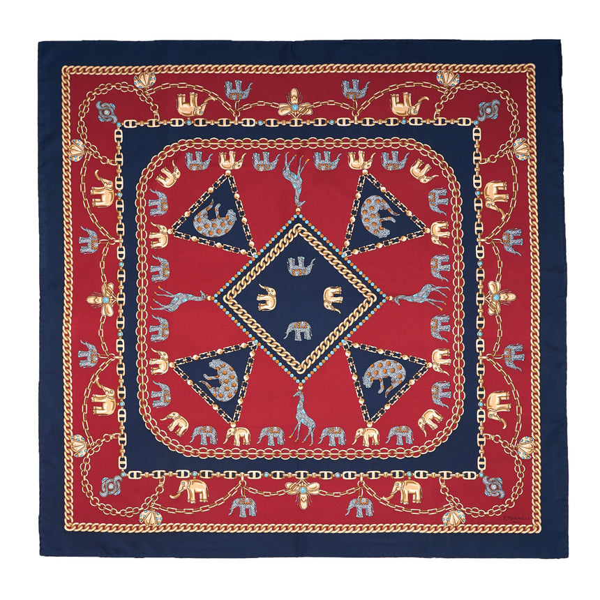 DARK BLUE SILK SCARF 90