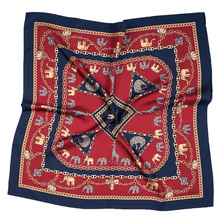 DARK BLUE SILK SCARF 90