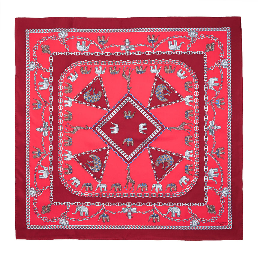BURGUNDY SILK SCARF 90