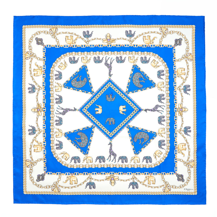 BLUETTE SILK SCARF 90