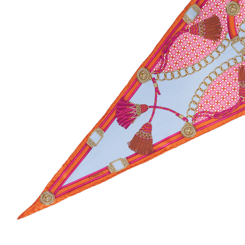 FUCHSIA SILK DIAMOND SHAPE SCARF