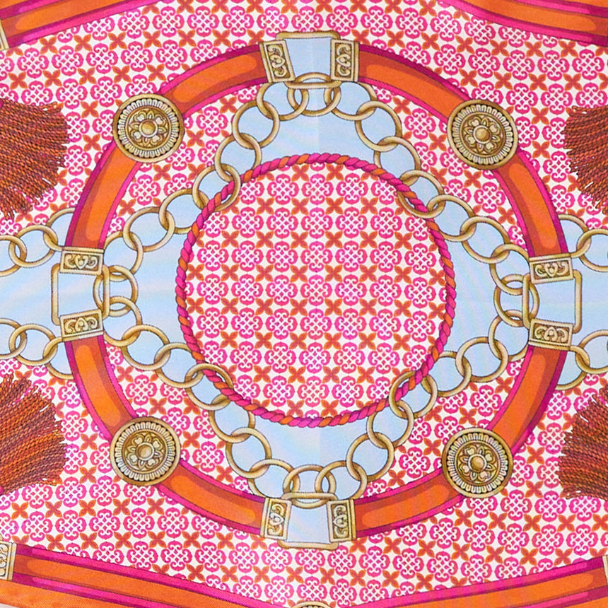 FUCHSIA SILK DIAMOND SHAPE SCARF