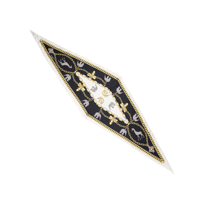 FOULARD ROMBO IN SETA BIANCO