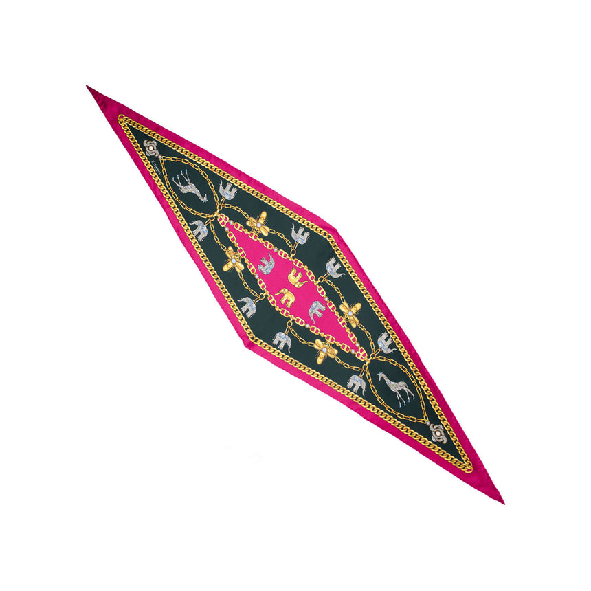 FOULARD ROMBO IN SETA FUCSIA