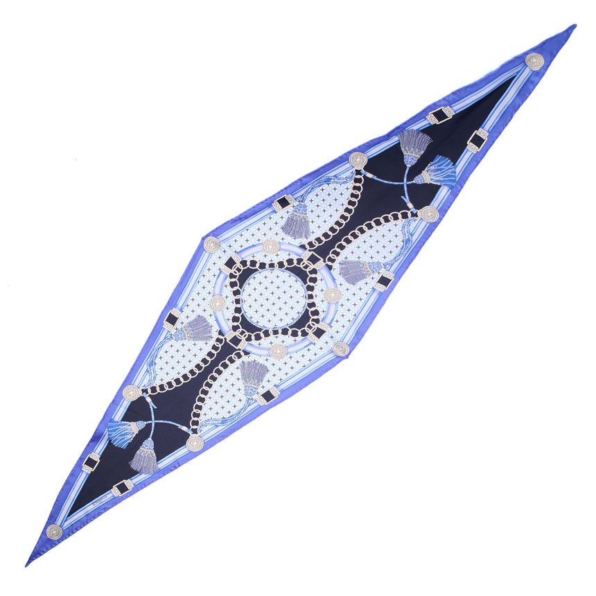 BLUE SILK DIAMOND SHAPE SCARF