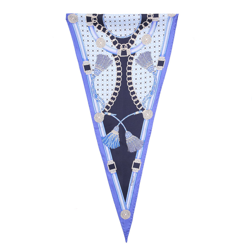 BLUE SILK DIAMOND SHAPE SCARF