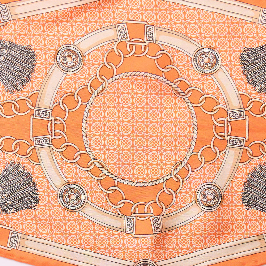 ORANGE SILK DIAMOND SHAPE SCARF