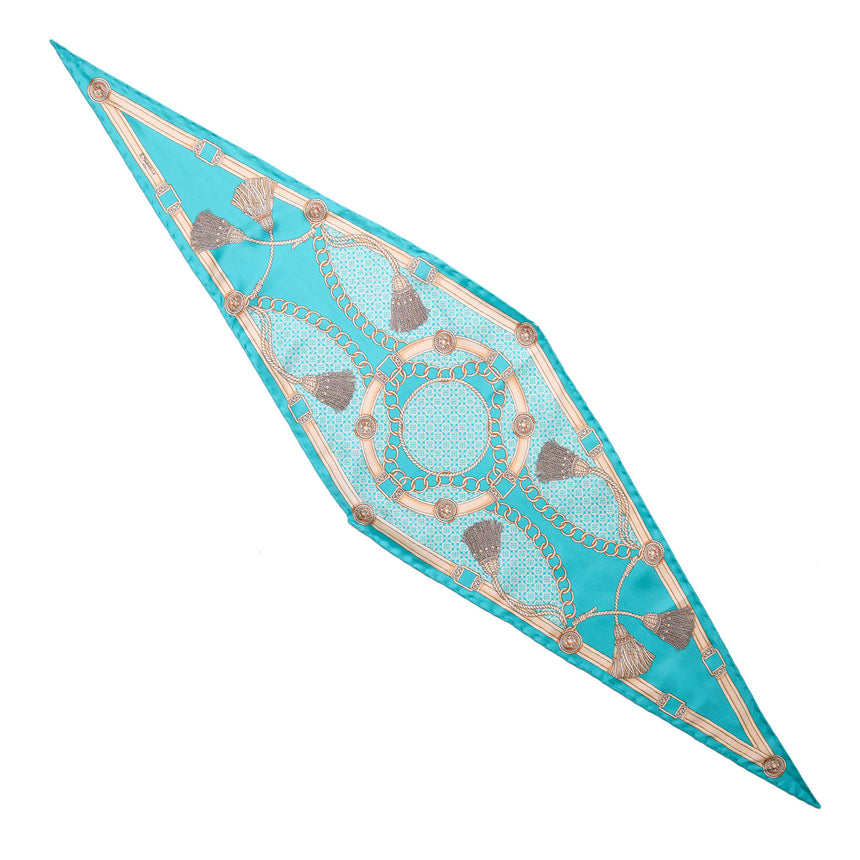LIGHT BLUE SILK DIAMOND SHAPE SCARF