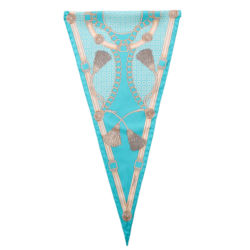 LIGHT BLUE SILK DIAMOND SHAPE SCARF