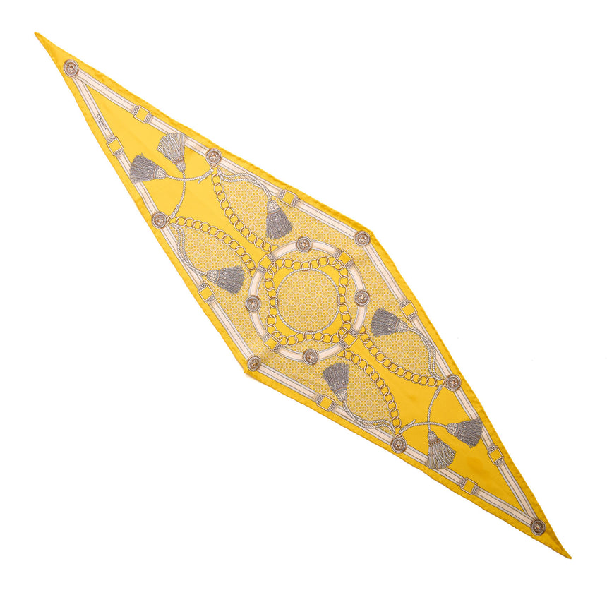 YELLOW SILK DIAMOND SHAPE SCARF