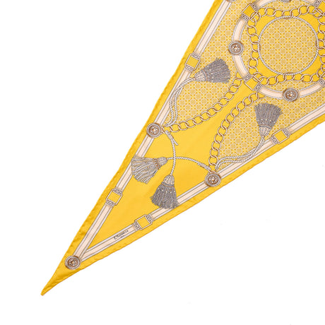 YELLOW SILK DIAMOND SHAPE SCARF