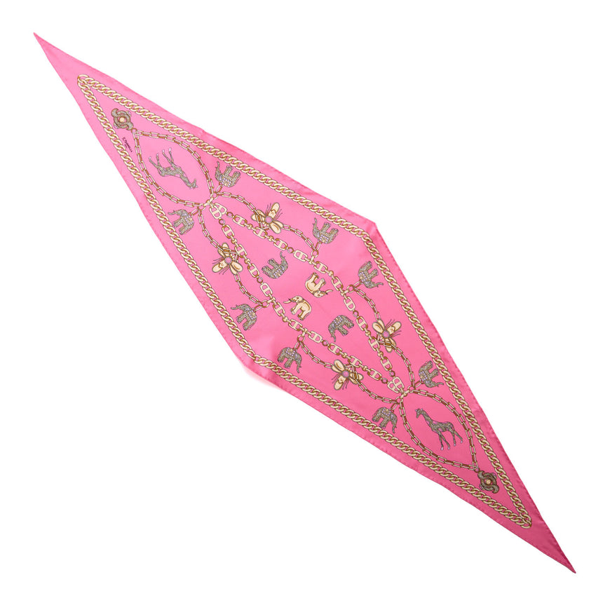 PINK SILK DIAMOND SHAPE SCARF