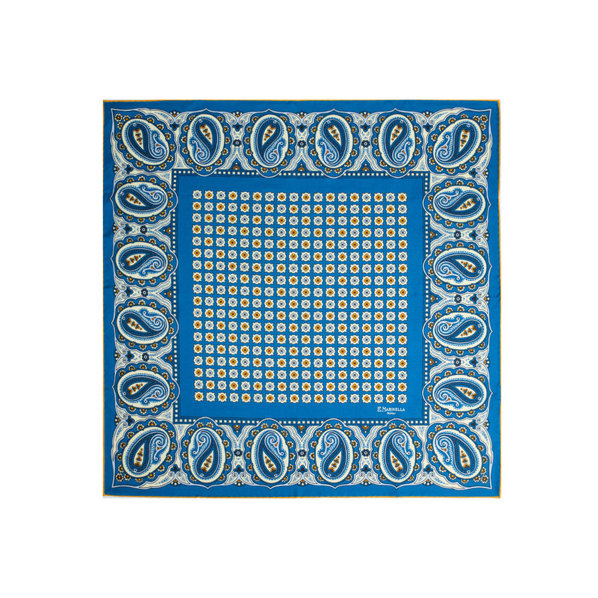MID BLUE SILK SCARF 65