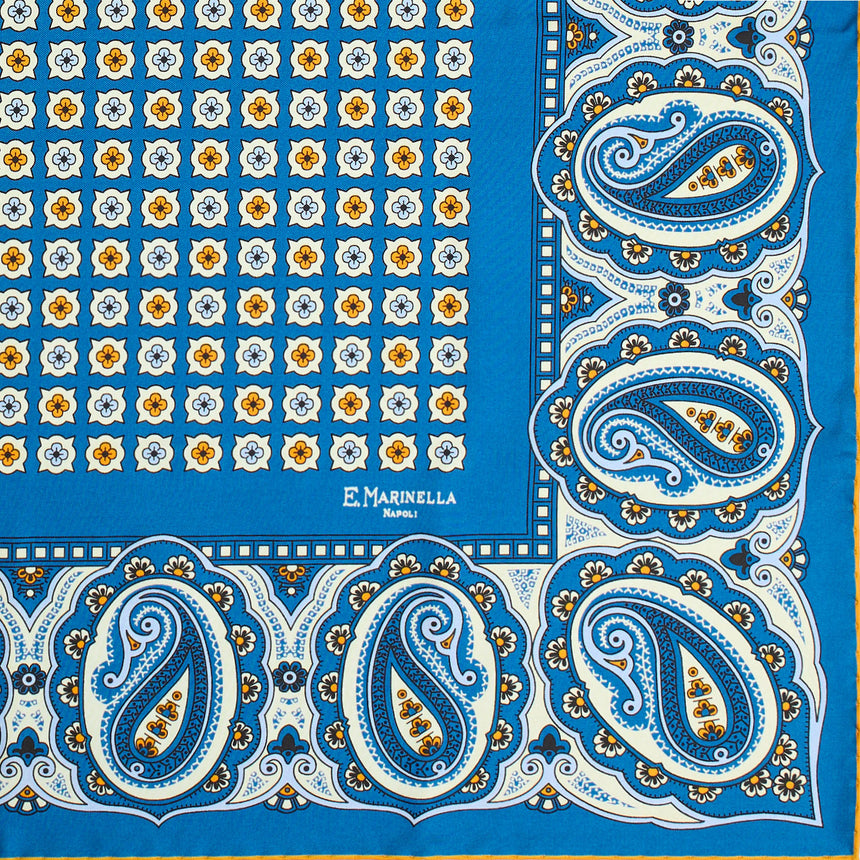 MID BLUE SILK SCARF 65