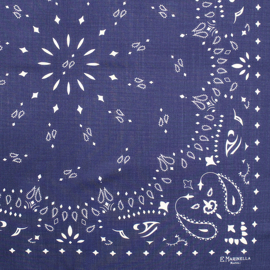 FOULARD IN LANA, CASHMERE E SETA 65 BLU SCURO