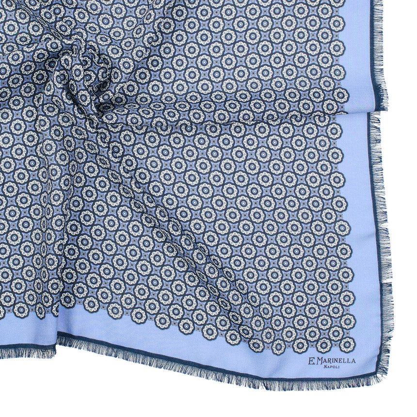 FOULARD IN LANA, CASHMERE E SETA 65 AZZURRO POLVERE