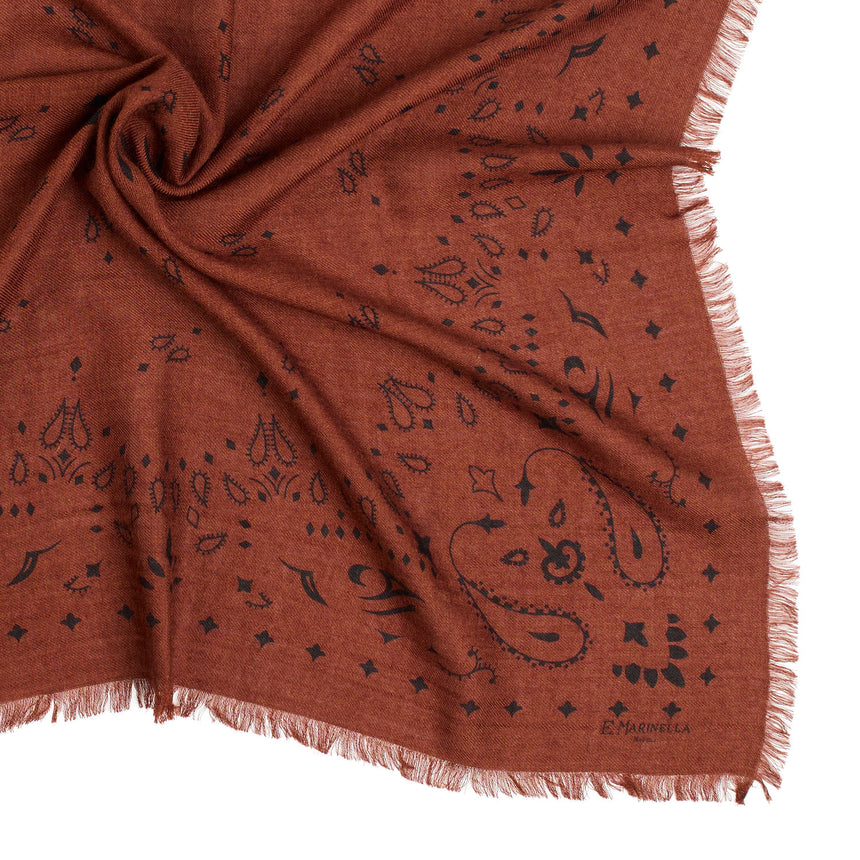 FOULARD IN LANA, CASHMERE E SETA 65 MARRONE
