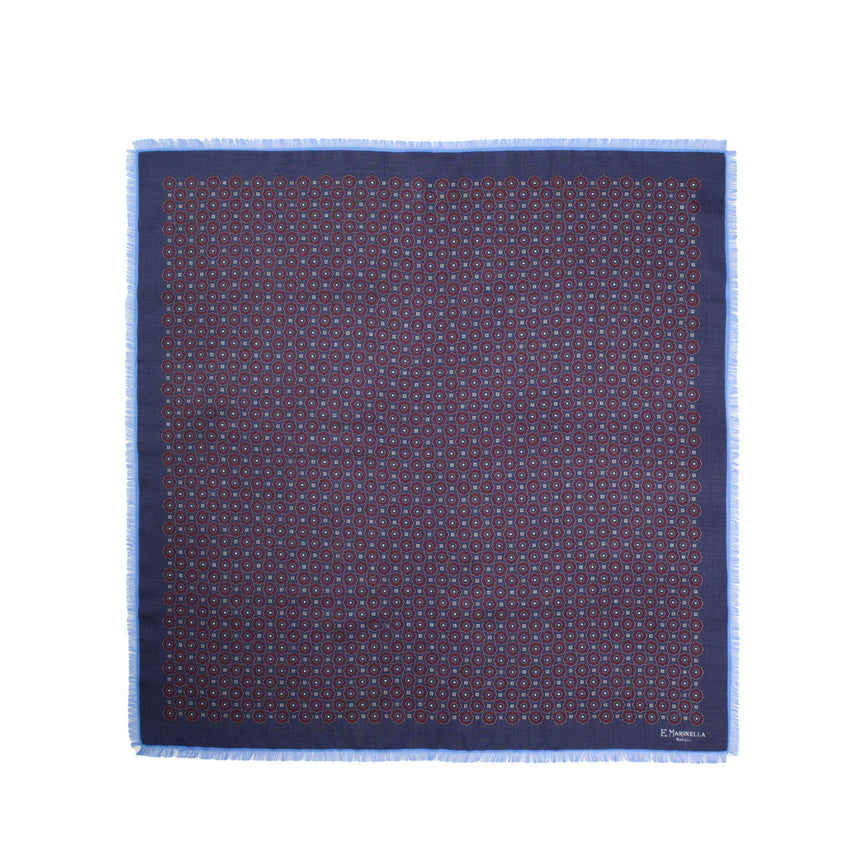 DARK BLUE WOOL, CASHMERE AND SILK SCARF 65