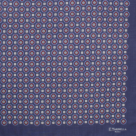 DARK BLUE WOOL, CASHMERE AND SILK SCARF 65