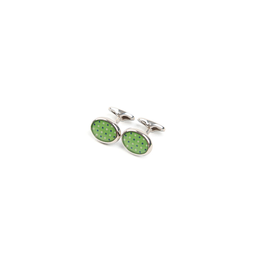 GREEN SILVER CUFFLINKS