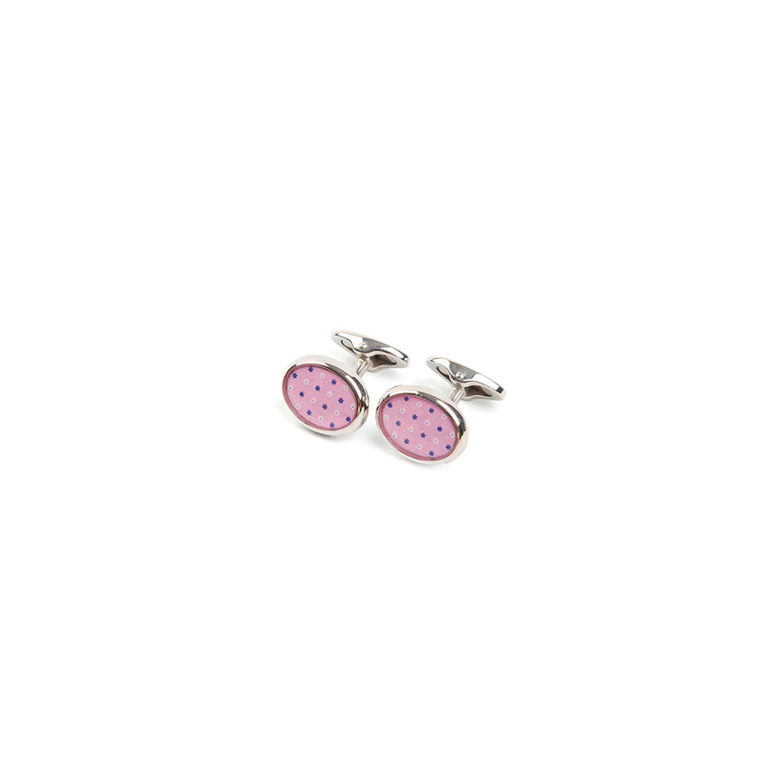 PINK SILVER CUFFLINKS