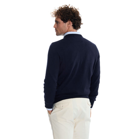 MAGLIONE GIROCOLLO BLU SCURO