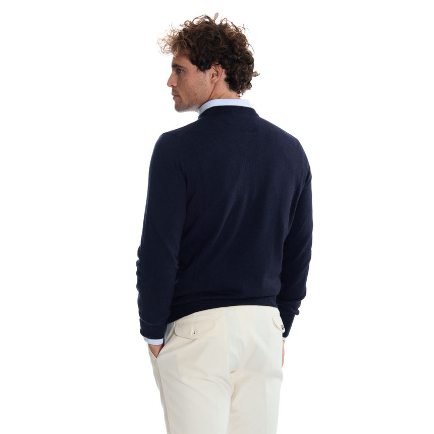 MAGLIONE GIROCOLLO BLU SCURO