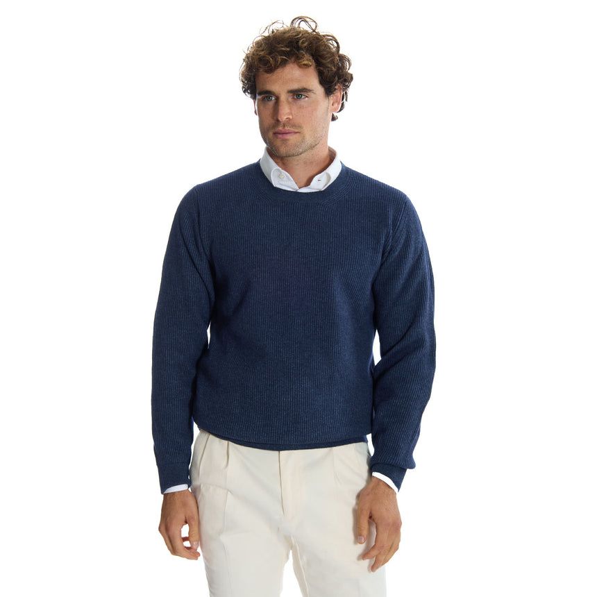 DARK BLUE CREWNECK SWEATER