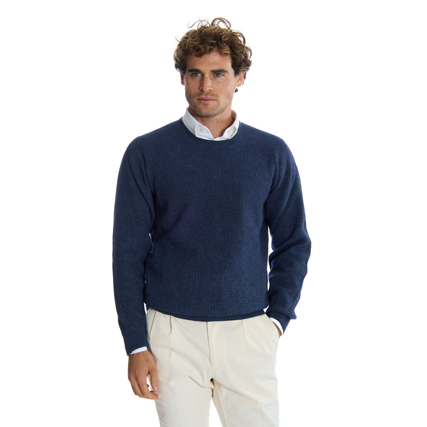 DARK BLUE CREWNECK SWEATER