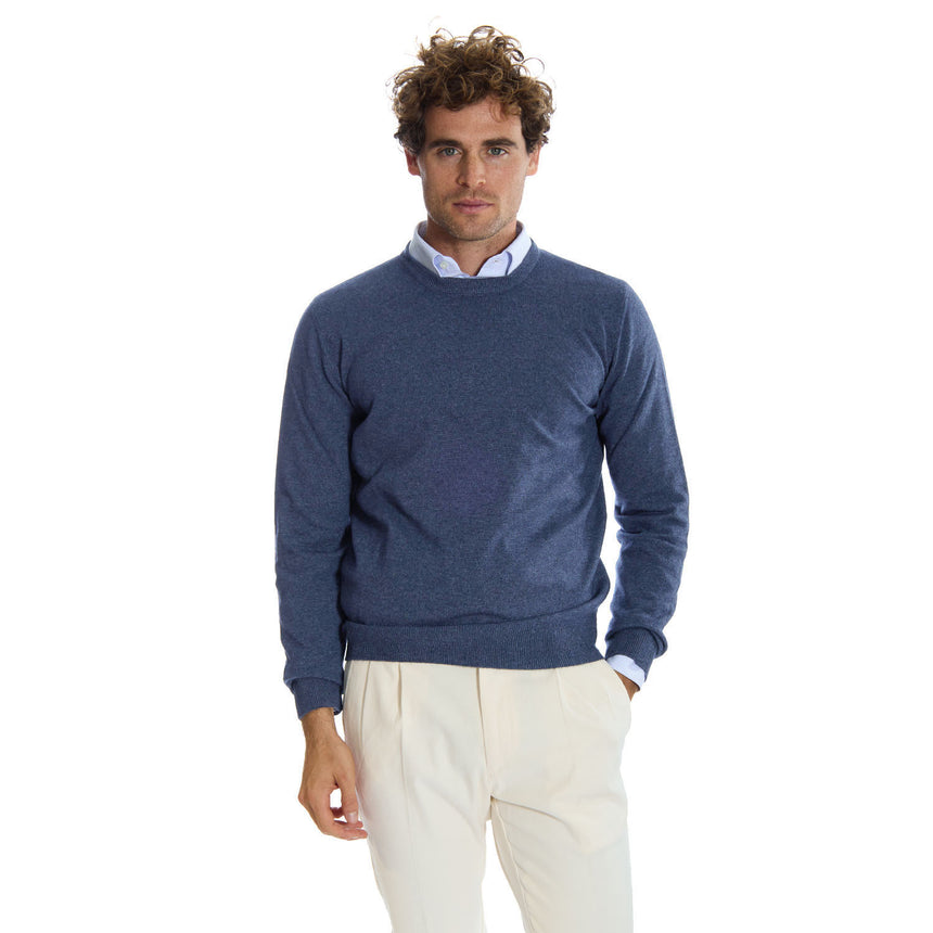 MAGLIONE GIROCOLLO BLU