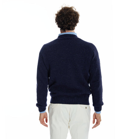 DARK BLUE SHETLAND SWEATER