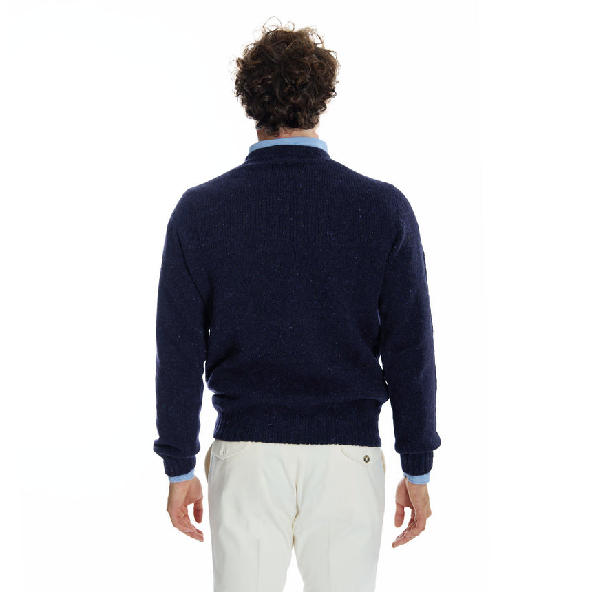 DARK BLUE SHETLAND SWEATER