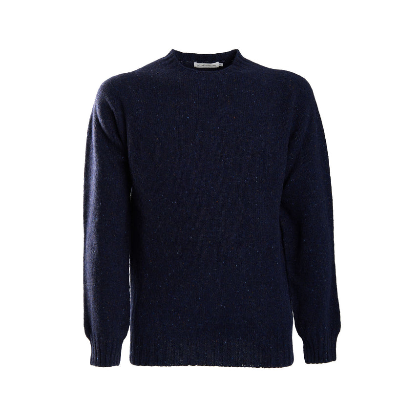DARK BLUE SHETLAND SWEATER