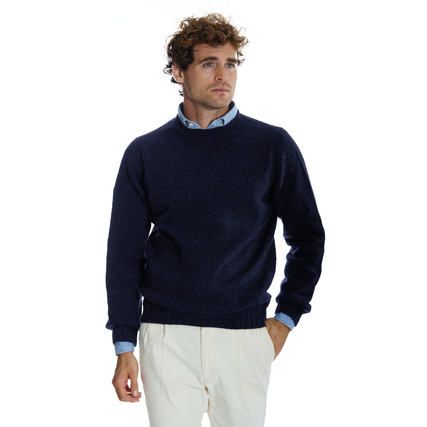 DARK BLUE SHETLAND SWEATER