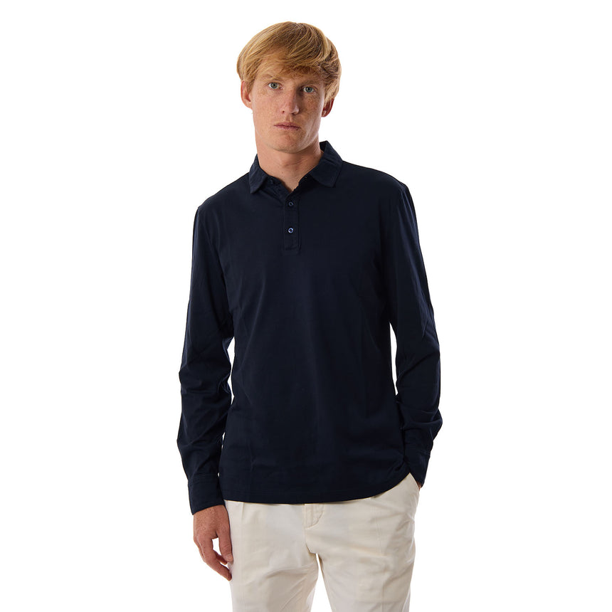 POLO MANICA LUNGA BLU SCURO