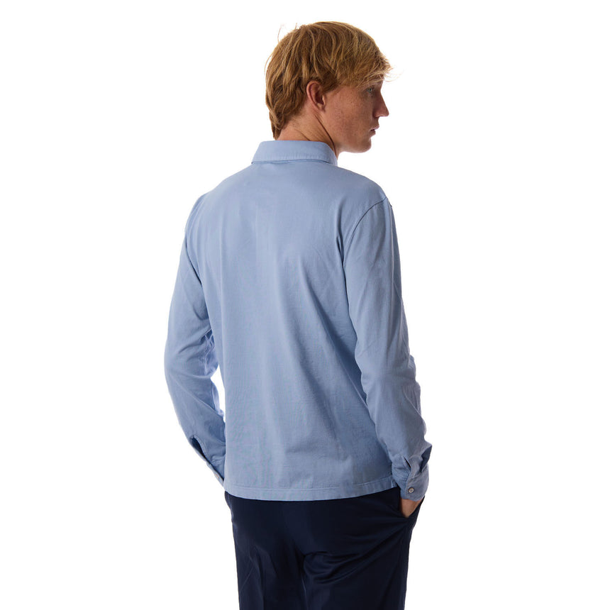 POLO MANICA LUNGA AZZURRO POLVERE