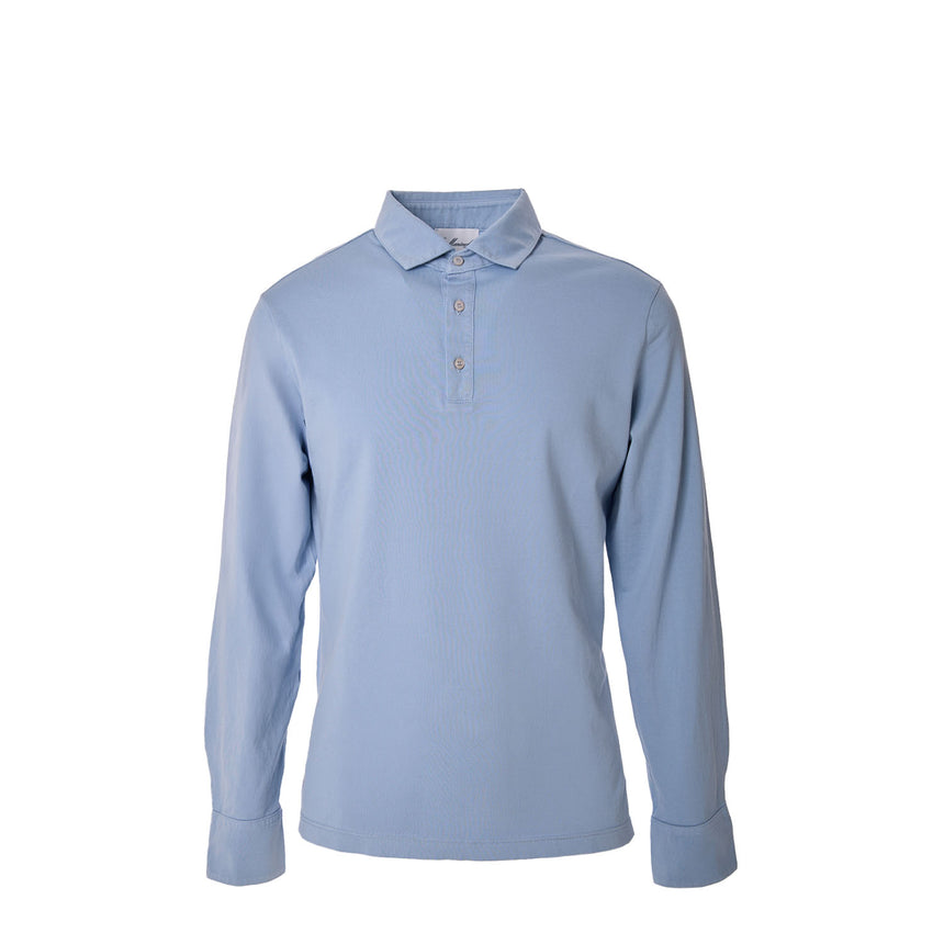 POLO MANICA LUNGA AZZURRO POLVERE