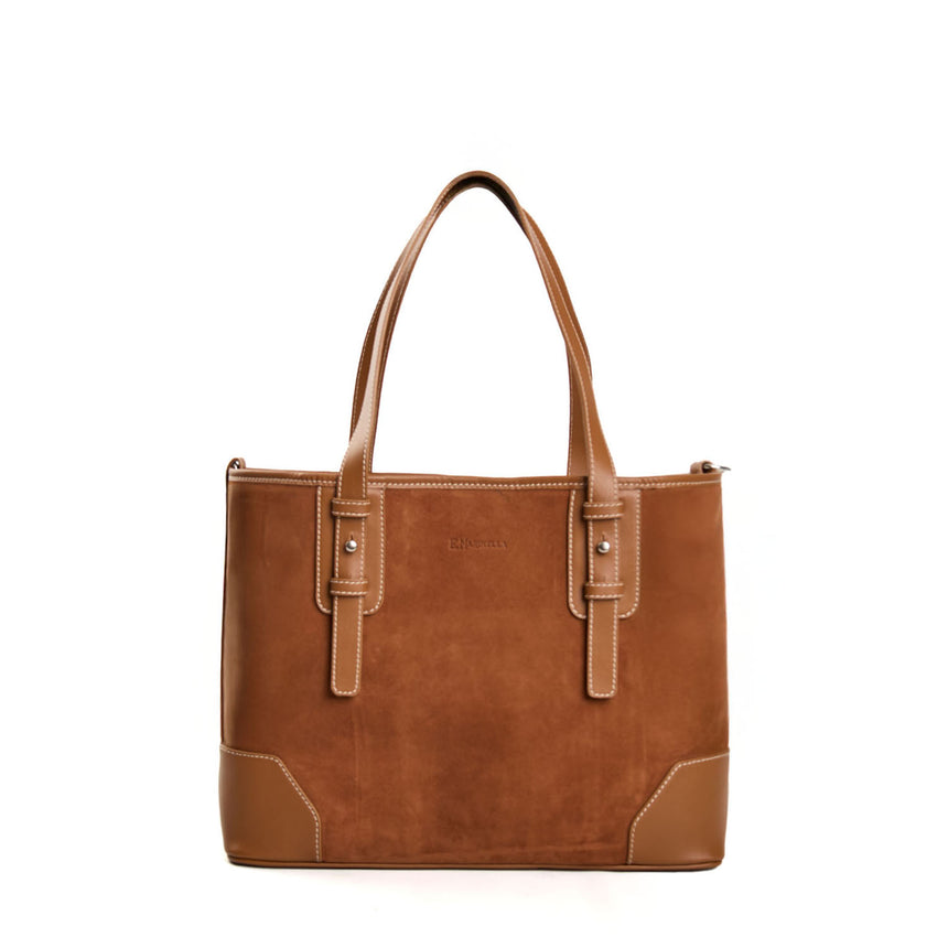 LIGHT BROWN MIDI TOTE BAG