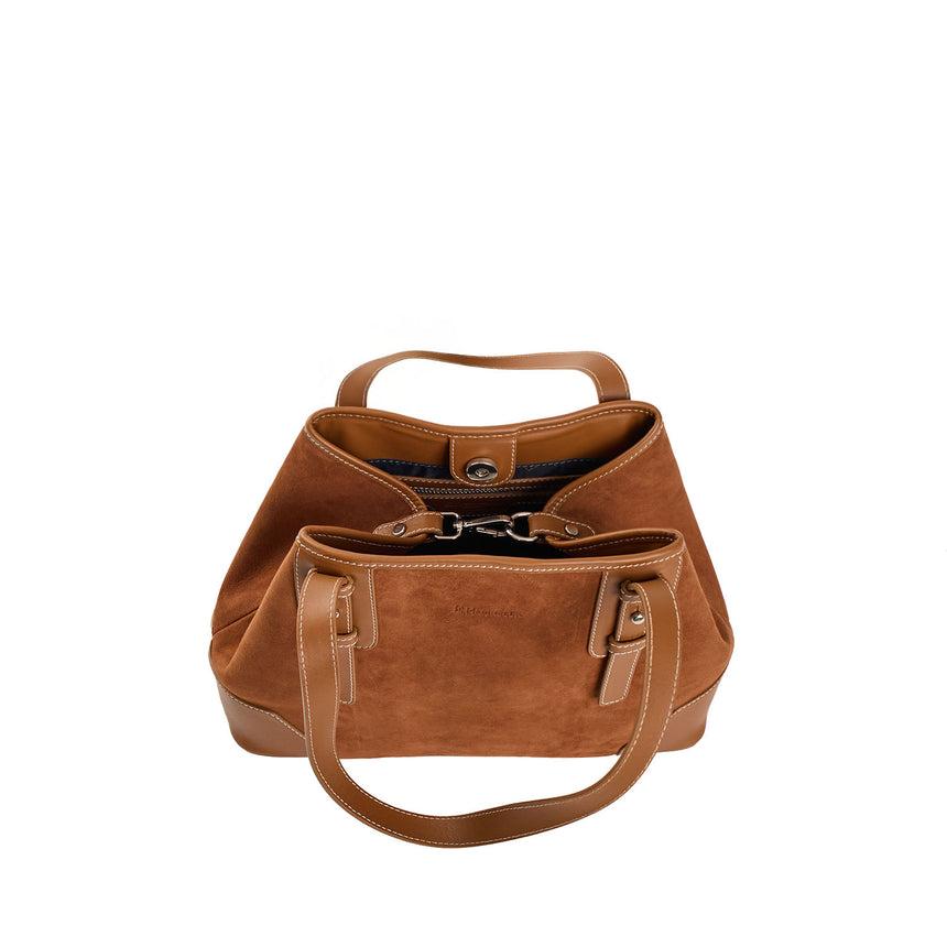 LIGHT BROWN MIDI TOTE BAG