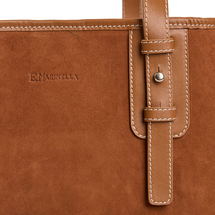 LIGHT BROWN MIDI TOTE BAG