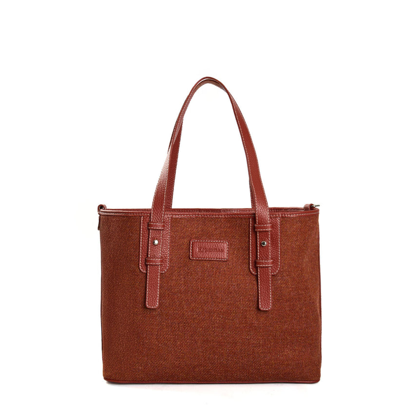LIGHT BROWN MIDI TOTE BAG