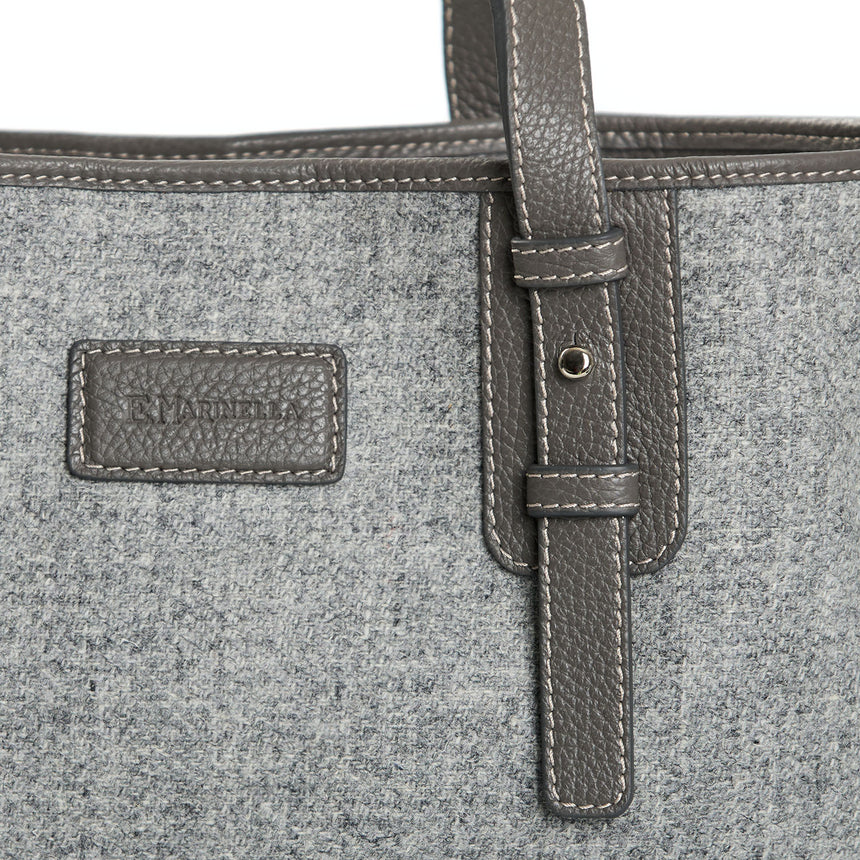 LIGHT GREY MIDI TOTE BAG