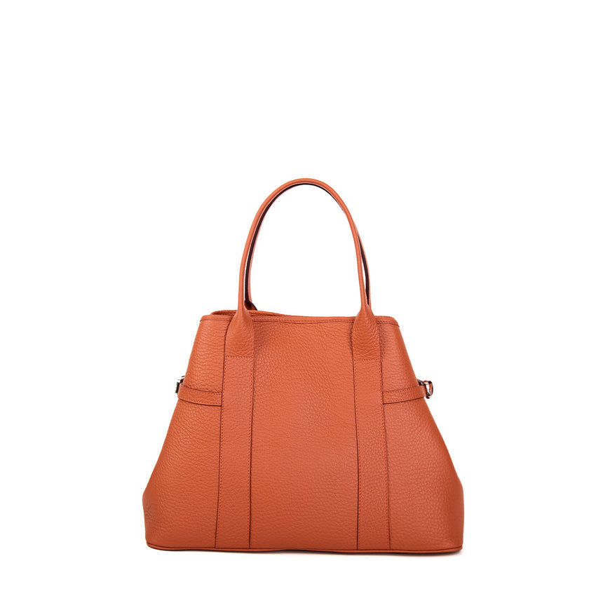 ORANGE MIDI TOTE BAG SIDE BUCKLES