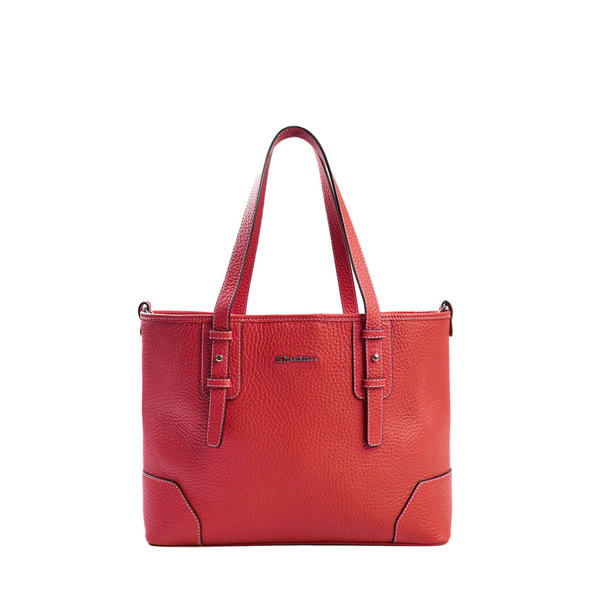 RED MIDI TOTE BAG