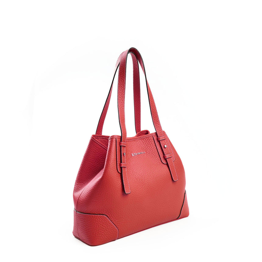 RED MIDI TOTE BAG