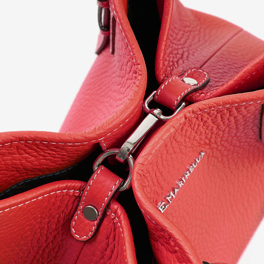 RED MIDI TOTE BAG