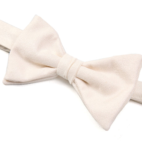 WHITE PRE-KNOTTED SILK SATIN BOWTIE