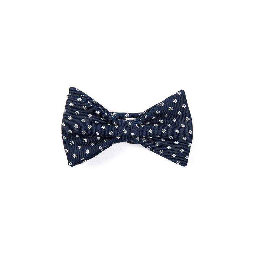 DARK BLUE PRE-KNOTTED SILK BOWTIE