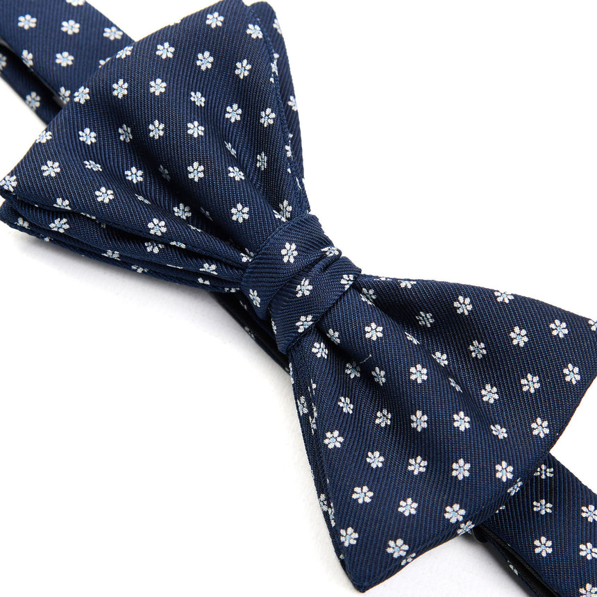 DARK BLUE PRE-KNOTTED SILK BOWTIE